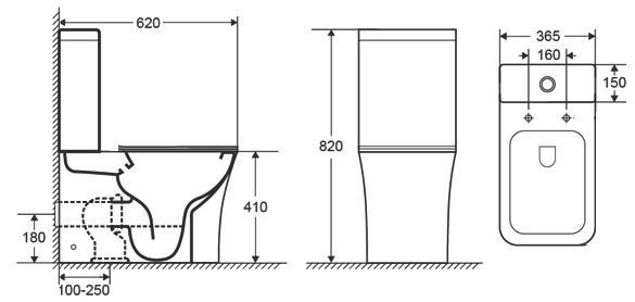 Унитаз напольный безободковый Ceramalux, 1219A