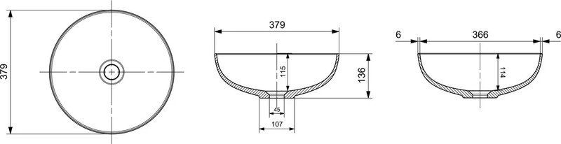 Умывальник-чаша Bocchi 38x38, 1494-001-0125