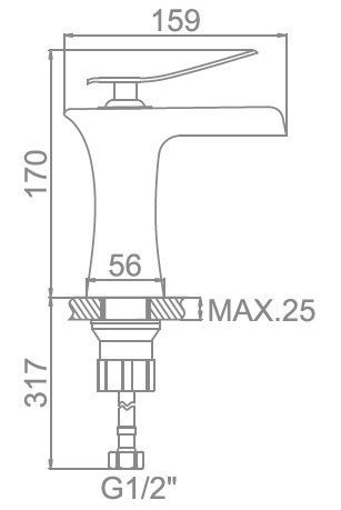 Смеситель для умывальника белый Ledeme L1055W-23