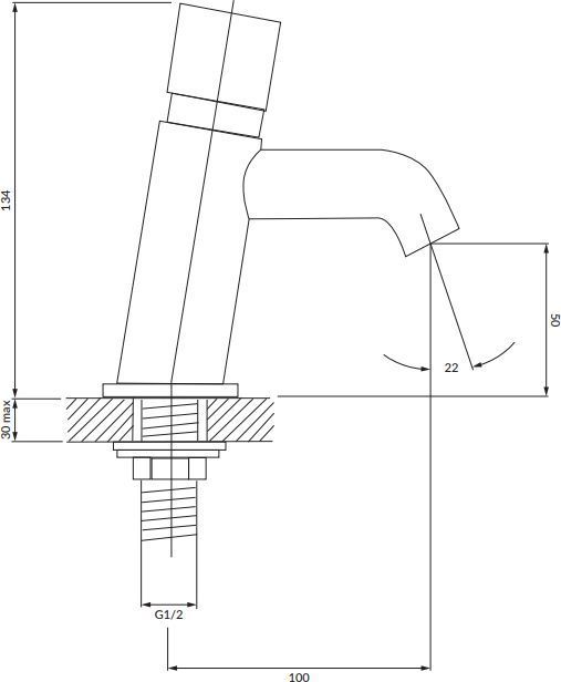 Самозакрывающийся смеситель для умывальника Omnires Y, Y1217CR