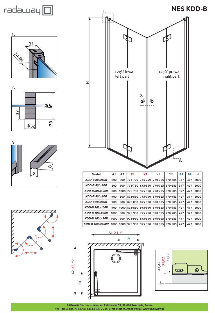 Душевая кабина Radaway Nes KDD B