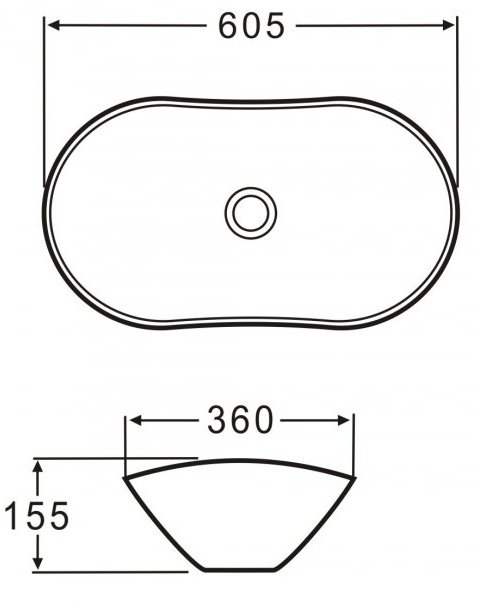 Раковина керамическая накладная Belbagno 60.5x36, BB1404-H316