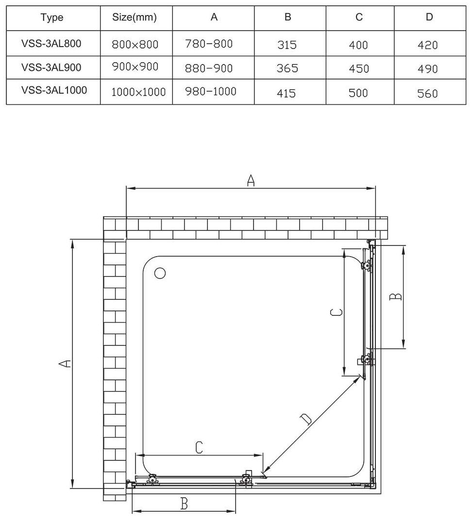 Душевой уголок Vincea Alpha VSS-3AL-CL