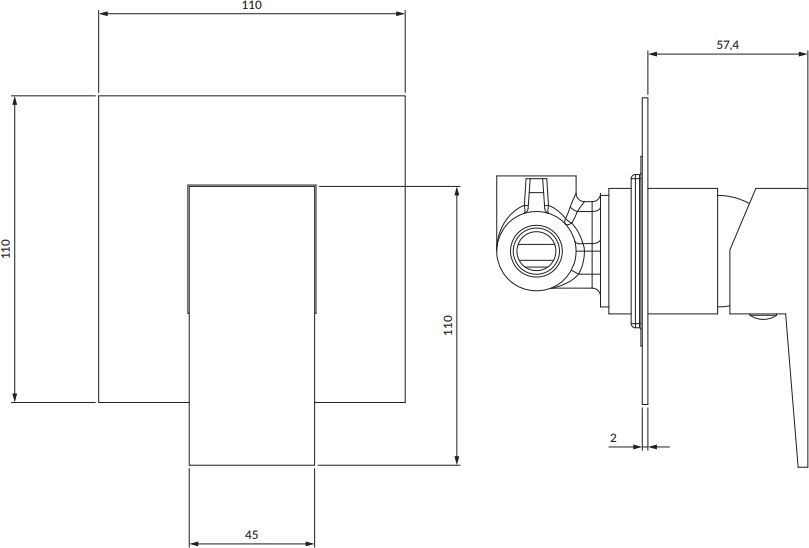 Смеситель для душа встроенный Omnires Fresh, FR7145CR