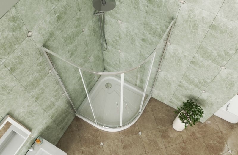 Полукруглый душевой уголок с поддоном Bravat Drop