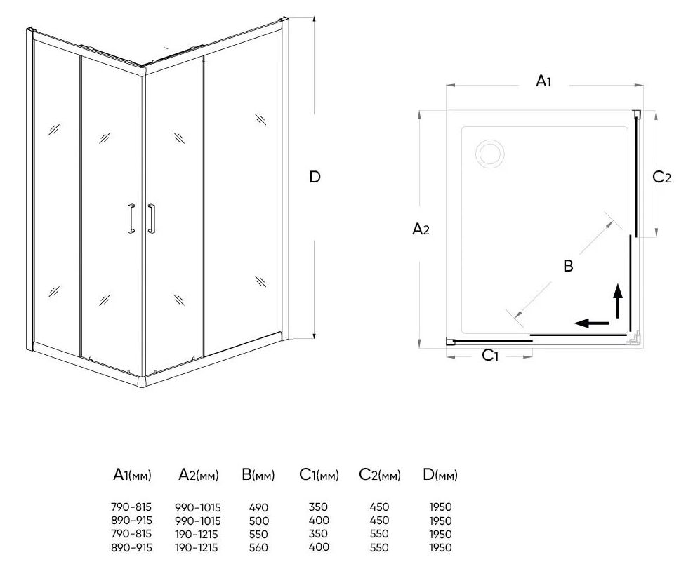 Душевой угол Veconi RV-10