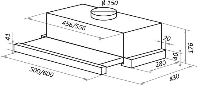 Кухонная вытяжка Maunfeld VS Fast 60 нержавеющая сталь
