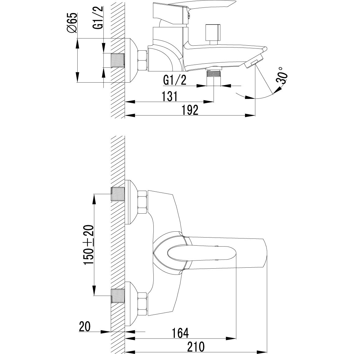Смеситель для ванны с коротким изливом с аксессуарами Lemark Mars, LM3502C