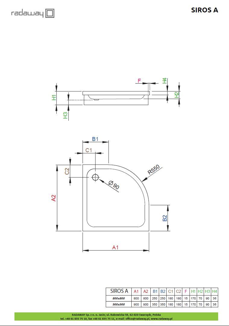 Душевой поддон Radaway Siros A
