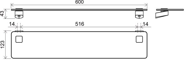 Полка стеклянная Ravak 10° TD 500.00 черный, X07P567