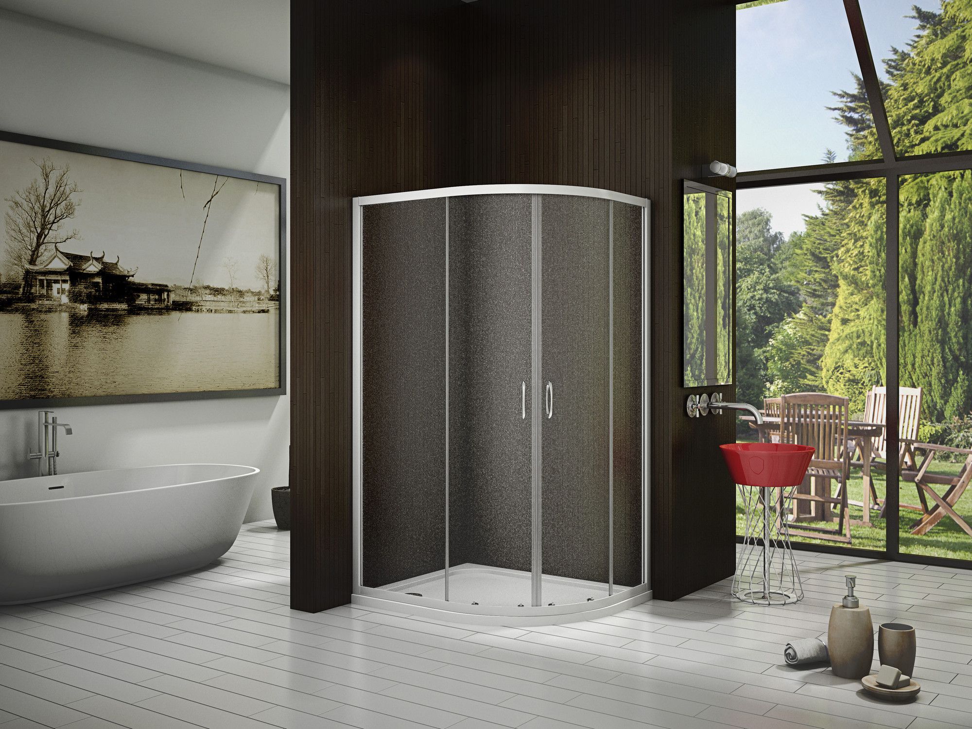 Душевой уголок Good Door Latte R-120-G-WE