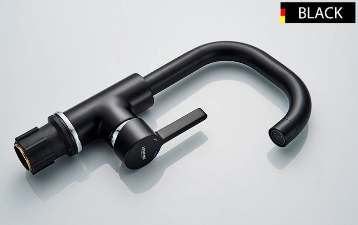 Смеситель для умывальника черный Ledeme L1099B