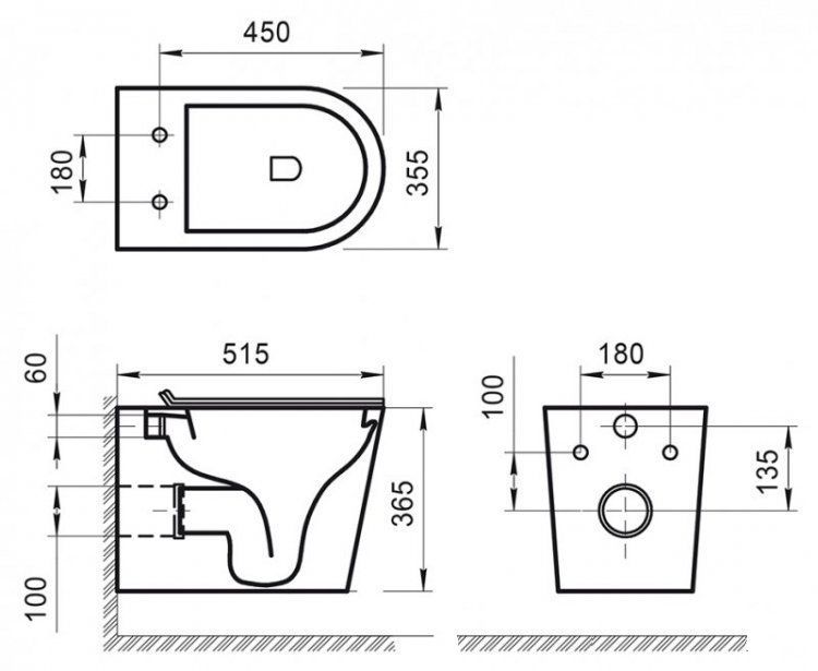Унитаз подвесной безободковый Belbagno Flay-R, BB053CHR