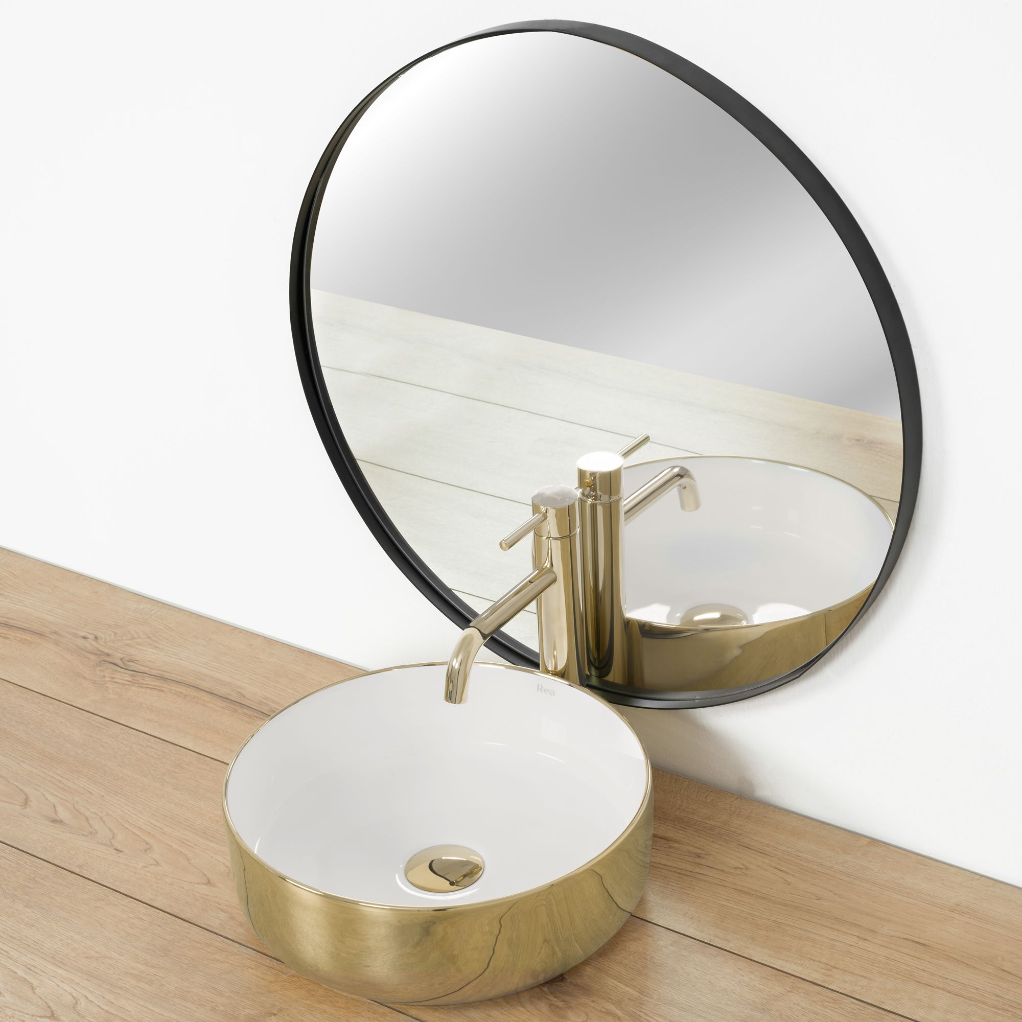 Умывальник Rea Sami Gold White 36x36, REA-U1801