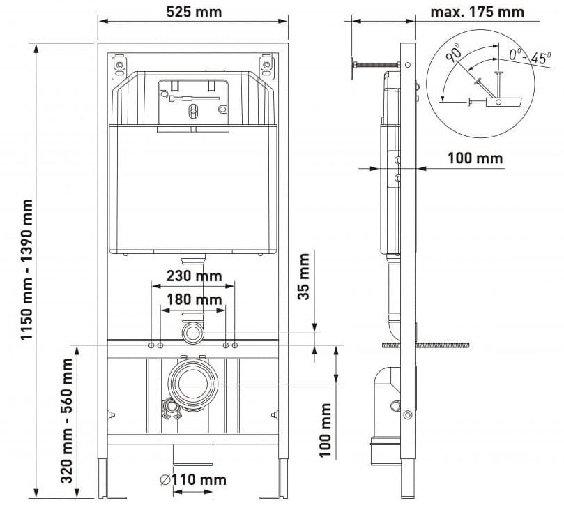 Комплект Berges Novum, кнопка D7 белая/хром, унитаз Puma Rimless, сиденье Toma Slim, 043270