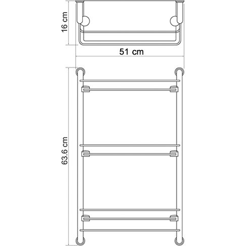 Полка стеклянная тройная WasserKRAFT, K-2033