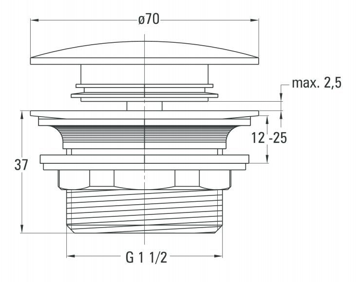 Пробка круглая большая для поддона и ванны Deante, NHC_021А