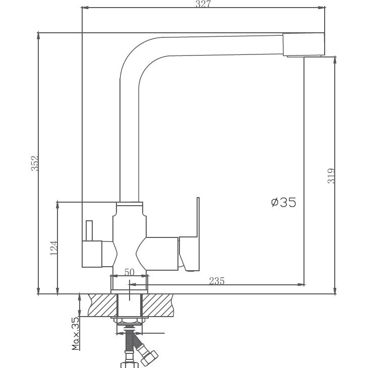 Смеситель для кухни с подключением фильтра питьевой воды Haiba HB76802