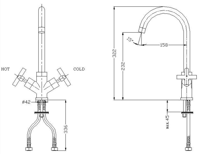 Смеситель для кухни Omnires Modern, C303CR