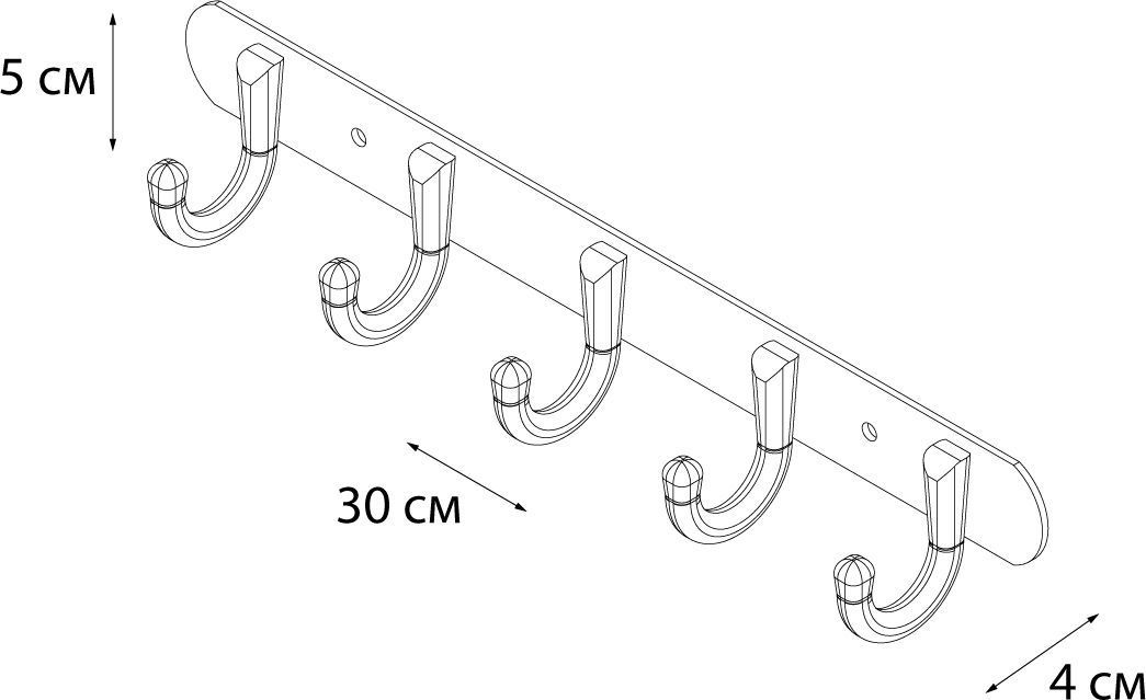 Планка 5 крючков Fixsen, FX-1715