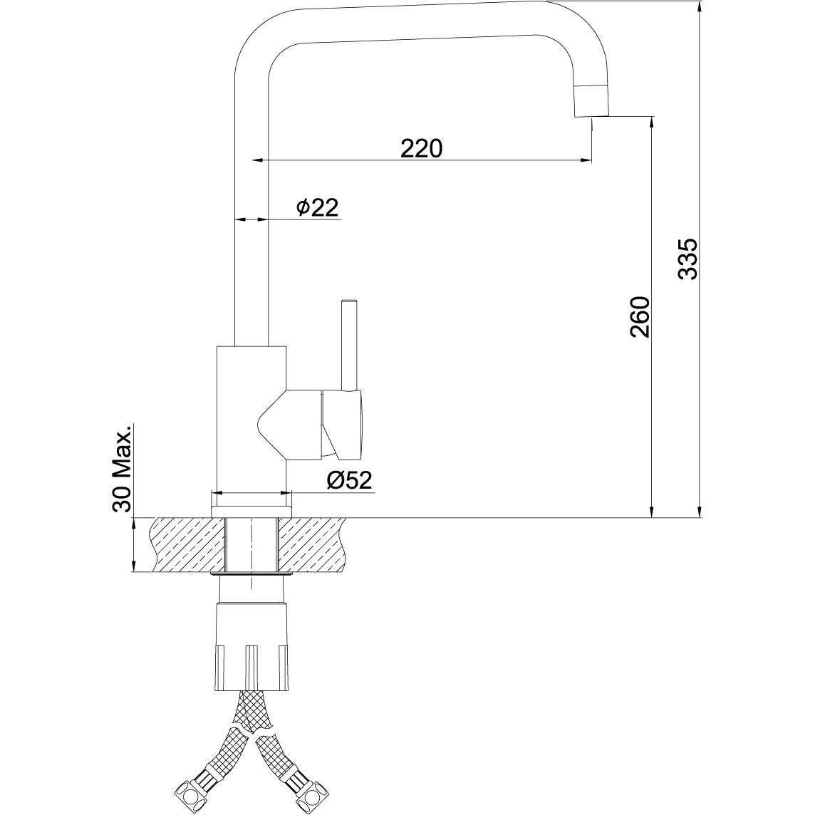 Смеситель для кухни с поворотным изливом сталь Lemark Expert, LM5077S