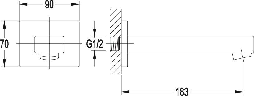 Излив настенный Omnires, WD11CR
