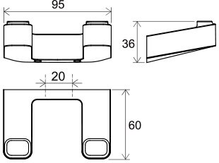 Крючок двойной Ravak 10° TD 100.20 черный, X07P554