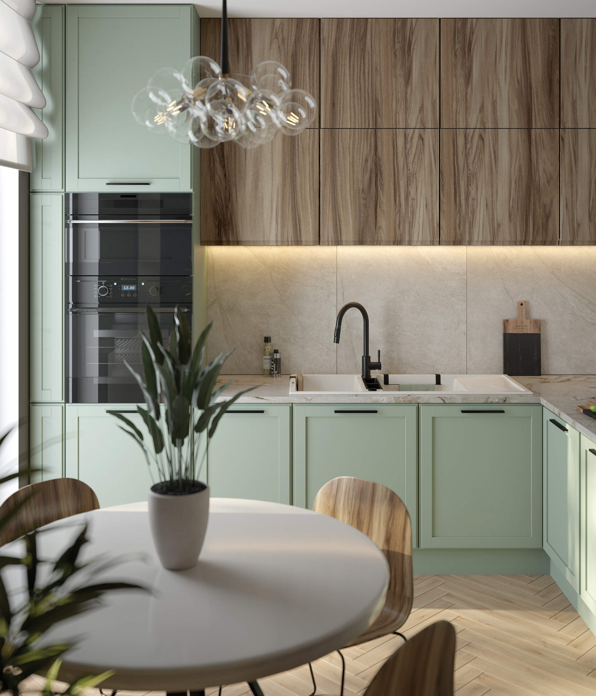 Смеситель для мойки с вытягивающимся изливом, стальной Deante Lima Nero, BBM_N72M