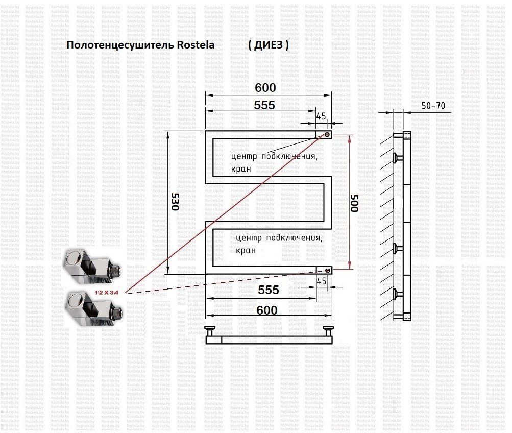 Полотенцесушитель Ростела Диез