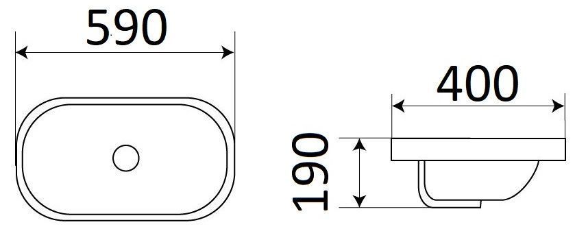 Раковина для ванной Ceramalux 58.5x38.5, 5006В