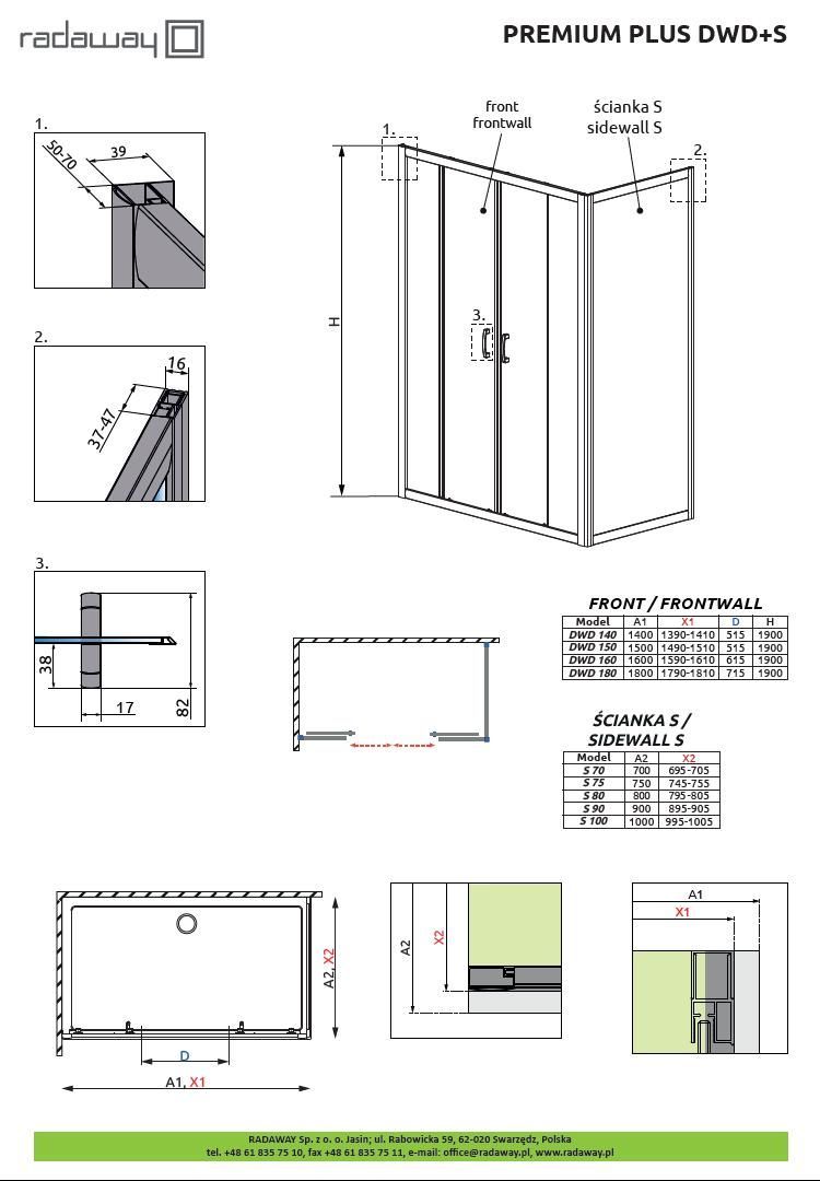 Душевая кабина Radaway Premium Plus DWD+S