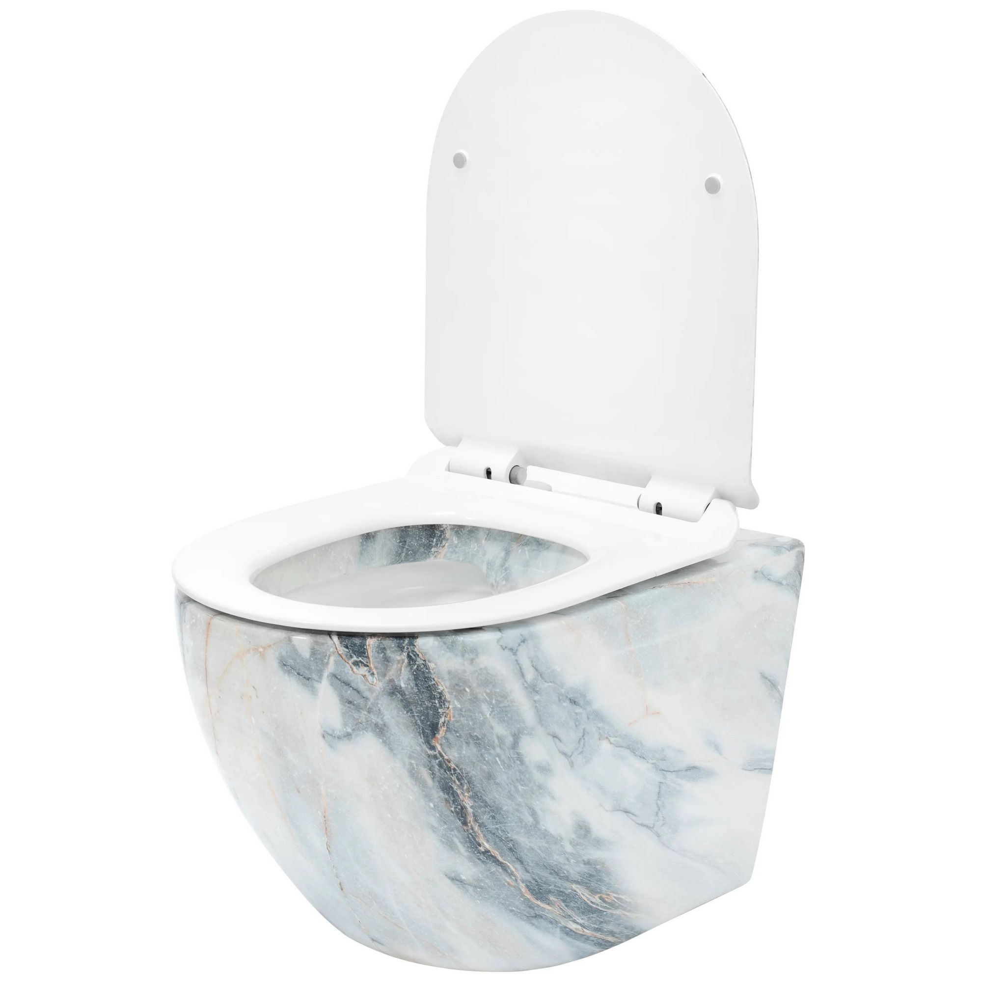 Унитаз подвесной Rea Carlos Duroplast Slim Granit Shiny, REA-C8002