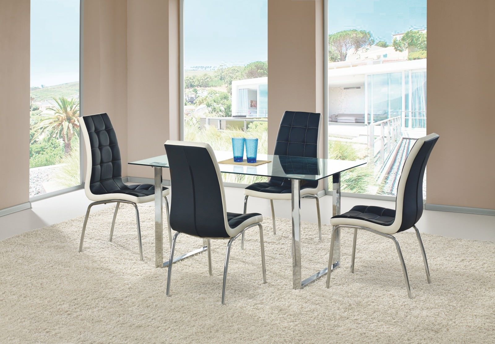 Стул кухонный Halmar K186 черно-белый, V-CH-K/186-KR-CZARNY