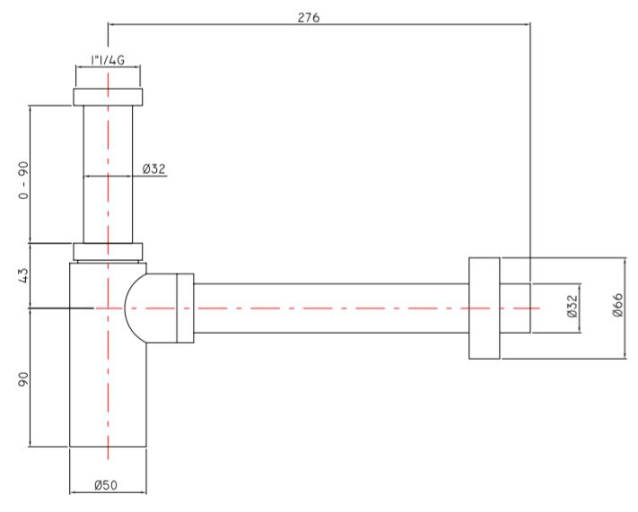 Сифон для умывальника Paffoni Light черный матовый, ZACC240NO
