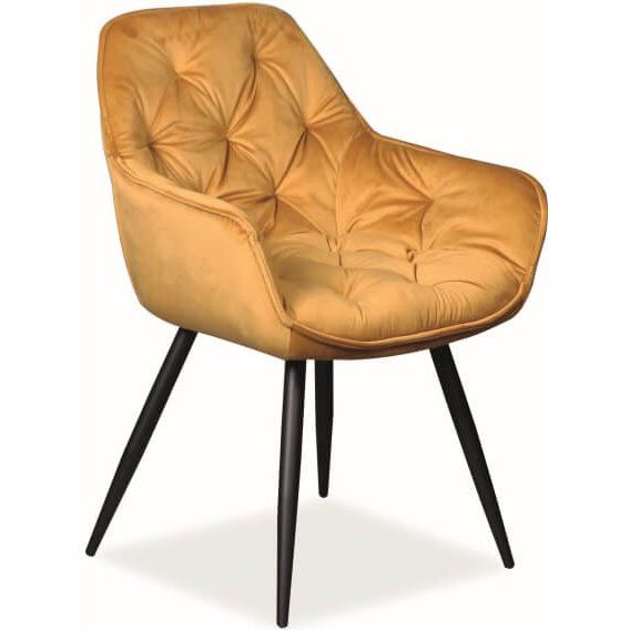 Стул кухонный Signal Cherry Velvet Bluvel 68 карри/черный мат, CHERRYVCCU