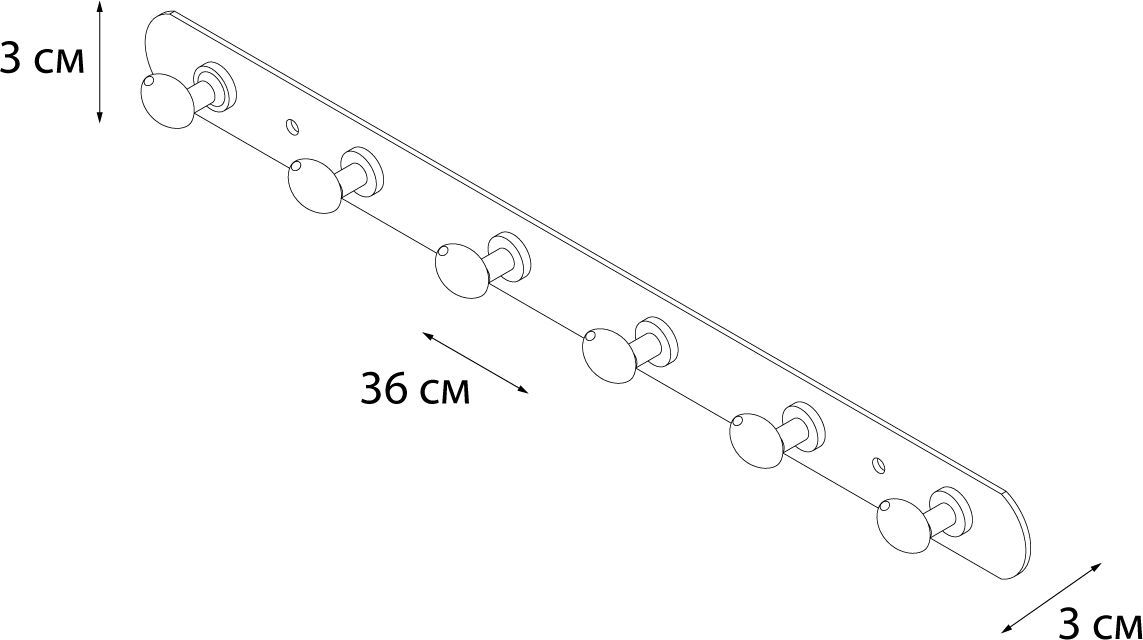 Планка 6 крючков Fixsen, FX-1416