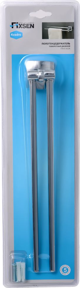Полотенцедержатель рога 2-ой Fixsen Kvadro, FX-61302A