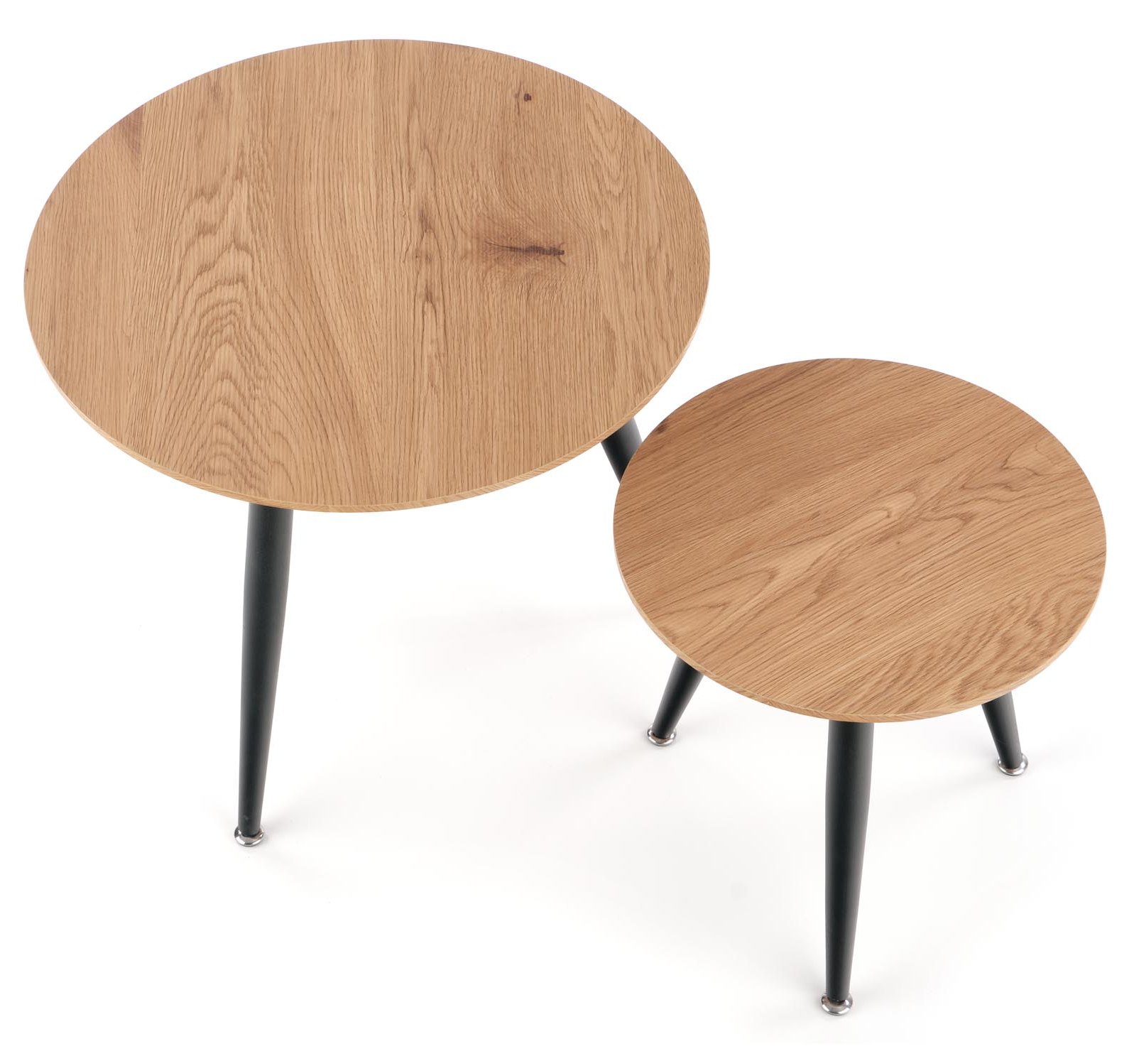 Комплект Halmar Mentona 2  (2 стола журнальных) дуб золотой/черный, 40/41 и 59/48, V-CH-MENTONA_2-LAW