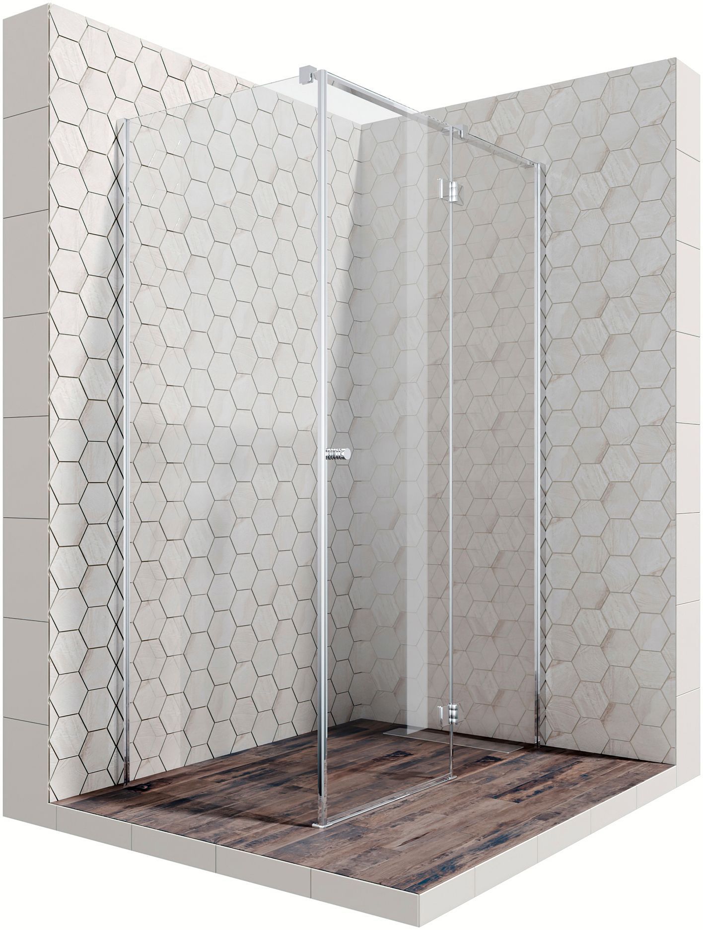 Прямоугольное душевое ограждение с распашной дверью Ambassador Diamond 12011104R