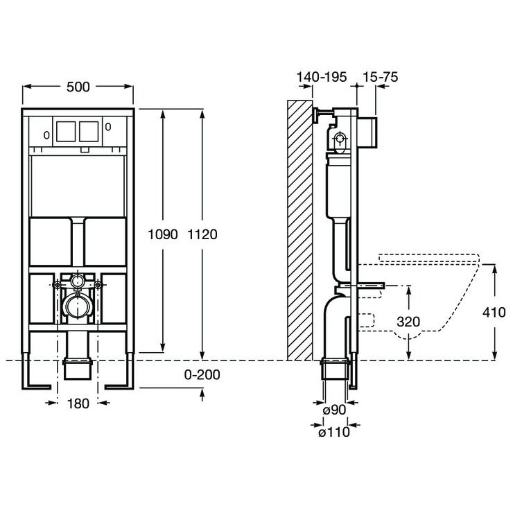 Инсталляция Roca Duplo WC, A890090020