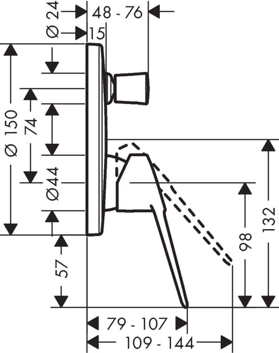 Смеситель для ванны Hansgrohe Novus Loop скрытый монтаж, 71345000