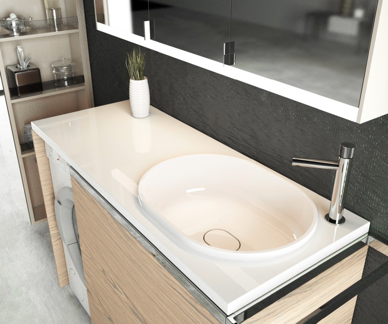 Раковина Andrea Bruks 120, 120x48 правая