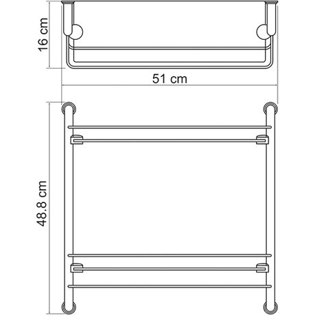 Полка стеклянная двойная WasserKRAFT, K-2022