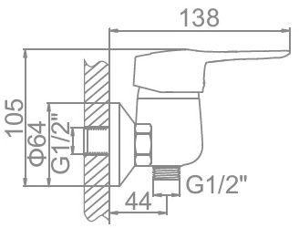 Смеситель для душа Ledeme L2028