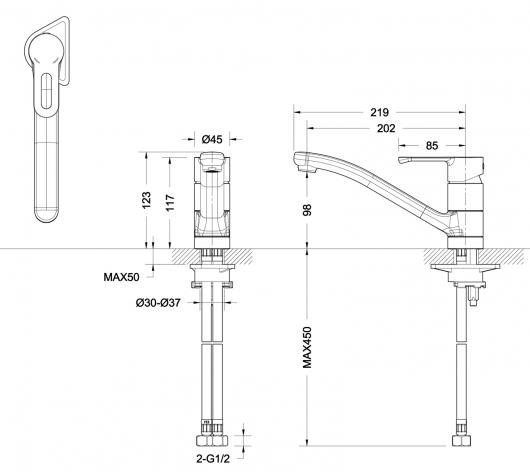 Смеситель для кухни Bravat Stream-D F737163C-1