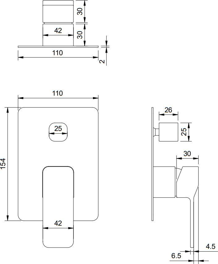 Смеситель для ванны встроенный Omnires Slide, SL7735CR