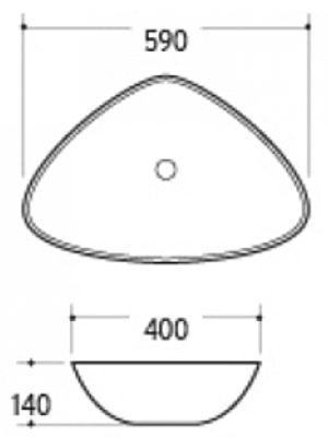 Раковина для ванной Ceramalux 59x40, 7472В