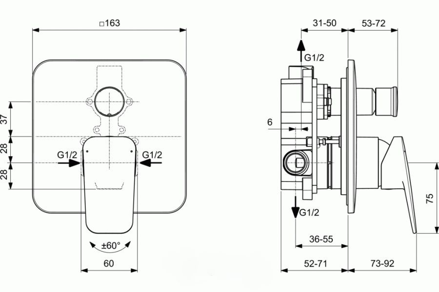 Смеситель скрытого монтажа Ideal Standard Ceraplan, BD259AA