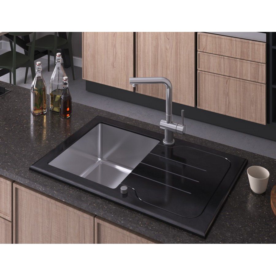 Мойка со стеклом ZorG GS 7850 black
