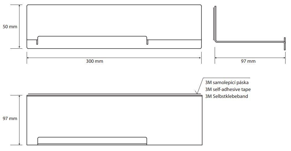 Полочка 30 см Bemeta Niva, 101102225